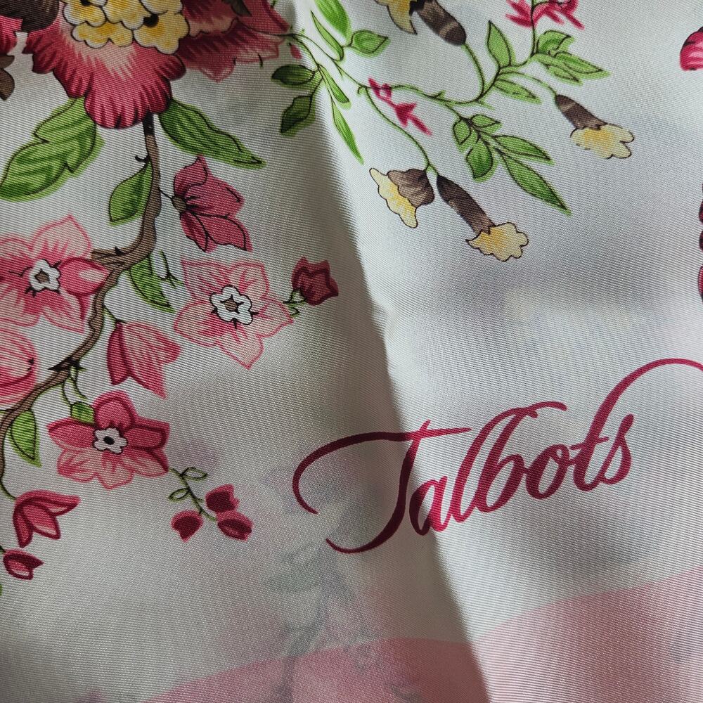 NWT Talbot's Silk Floral Print Large Wrap Scarf 32" x 32" - Picture 2 of 4